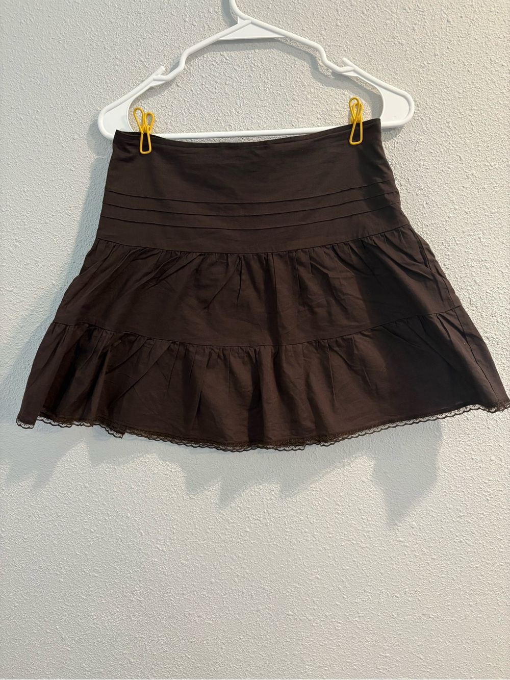 ByChoice Brown Y2K 100% Cotton Women's/Juniors Ruffle Skirt (size 3)